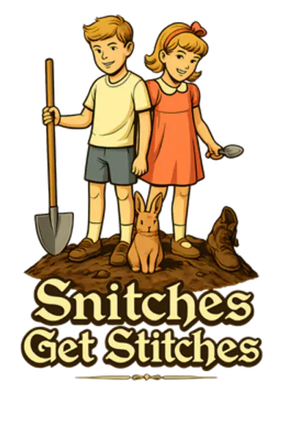 Snitches Get Stitches graphic design artwork