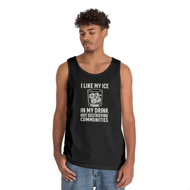 ICE is for Beverages – Tank Top worn on a model