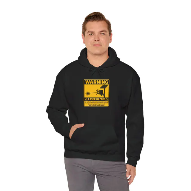 Mass Surveillance Hazard – Hoodie worn on a model
